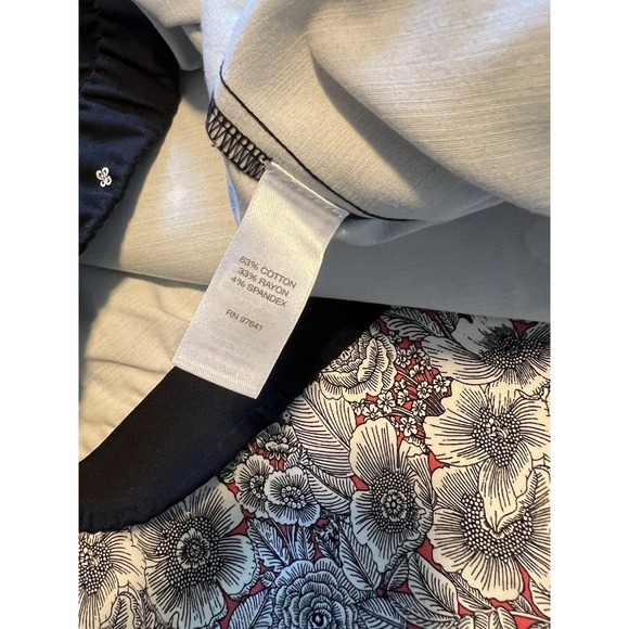 J JILL WOMENS SKIRT SIZE 26W BLKFLRFLD PULL ON COTTON BLEND BLACK FLORAL CAREER - Picture 4 of 9